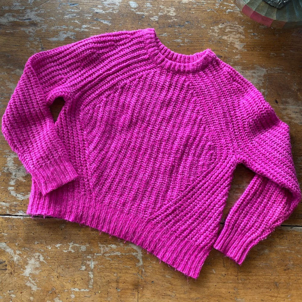 Hot Pink Chunky Knit Sweater